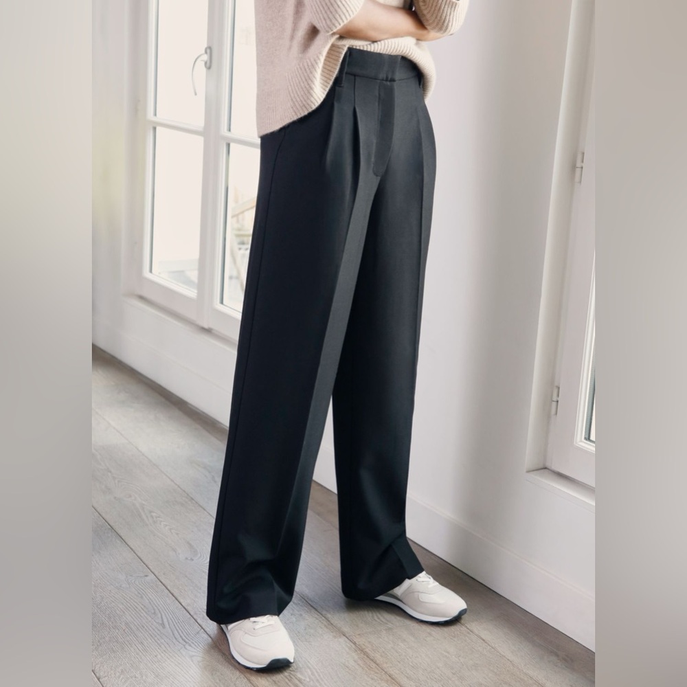 Wilfred Charcoal Wide Leg Trousers